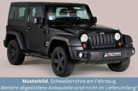 Schwellerrohre oval mit Tritt SCHWARZ für JEEP...