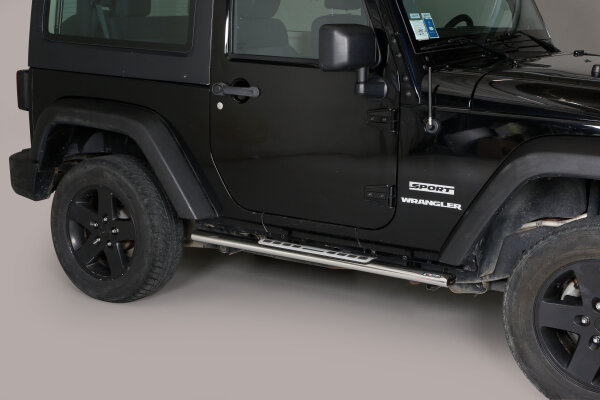 Schwellerrohre Design für JEEP Wrangler JK 3 Türer 2011> Edelstahl mit TÜV