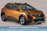 Frontbügel Edelstahl schwarz für Dacia Sandero Stepway 2021- Ø63mm Gutachten