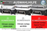 Frontbügel Edelstahl schwarz für Citroen Jumpy Space Tourer ab 2016 Ø63mm mit Gutachten