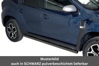 Schwellerrohre ohne Tritt für Dacia Duster 2018- Edelstahl poliert Ø63mm TÜV