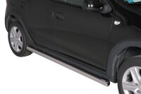 Schwellerrohre ohne Tritt für Dacia Sandero Stepway 2013-2020 Edelstahl poliert Ø63mm TÜV