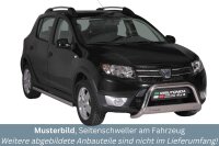 Schwellerrohre ohne Tritt für Dacia Sandero Stepway 2013-2020 Edelstahl poliert Ø63mm TÜV