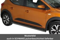 Schwellerrohre ohne Tritt für Dacia Sandero Stepway 2021- Edelstahl poliert Ø63mm TÜV