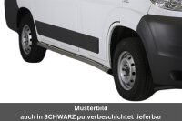 Schwellerrohre ohne Tritt für Fiat Ducato lang 2014- Edelstahl poliert Ø63mm TÜV