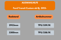 Schwellerrohre ohne Tritt für Ford Transit Custom (L1) 2013- Edelstahl poliert Ø63mm TÜV