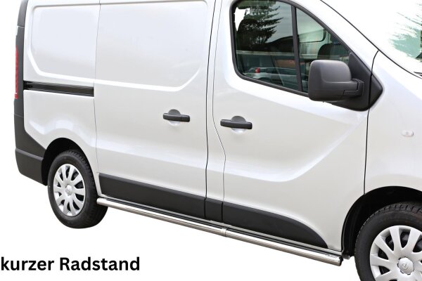 Schwellerrohre ohne Tritt für OPEL Vivaro Bj. 14-18 Edelstahl poliert Ø63mm TÜV