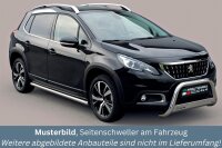 Schwellerrohre ohne Tritt für Peugeot 2008 Bj.16- Edelstahl poliert Ø63mm TÜV