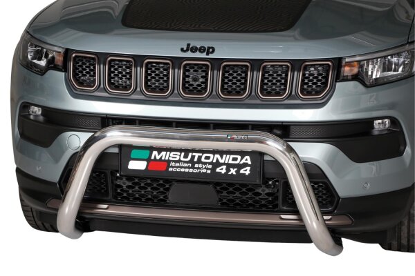 Frontbügel Edelstahl für Jeep Compass 2022- 76mm mit Gutachten Frontschutzbügel