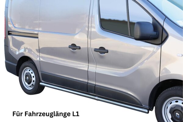 Schwellerrohre ohne Tritt für Renault Trafic 3 2014- (L1) Edelstahl poliert Ø63mm TÜV