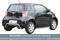 Schwellerrohre ohne Tritt für TOYOTA IQ 08-15 Edelstahl poliert Ø50mm TÜV