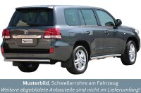 Schwellerrohre ohne Tritt für TOYOTA Land Cruiser J20 200 V8 Edelstahl poliert Ø76mm TÜV