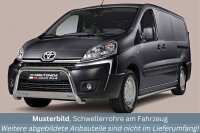 Schwellerrohre ohne Tritt für Toyota Proace kurz Bj.13-16 Edelstahl poliert Ø63mm TÜV