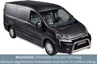 Schwellerrohre ohne Tritt für Toyota Proace kurz Bj.13-16 Edelstahl poliert Ø63mm TÜV