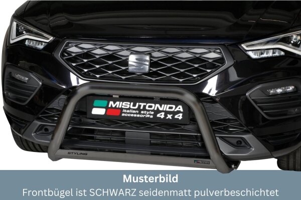 Frontbügel Edelstahl schwarz für Seat Ateca Bj21- Ø63mm Frontschutzbügel