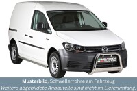 Schwellerrohre ohne Tritt für VW Caddy 2K Bj.2004-2020 Edelstahl poliert Ø63mm TÜV