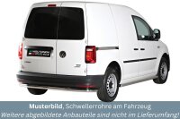 Schwellerrohre ohne Tritt für VW Caddy 2K Bj.2004-2020 Edelstahl poliert Ø63mm TÜV