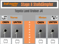 2 Stoßdämpfer Trailmaster für Toyota Landcruiser FJ40/ 50-80mm Bj 69-84 VA / HA