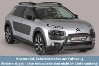 Schwellerrohre SCHWARZ ohne Tritt für Citroen C4 Cactus Edelstahl Ø63mm TÜV