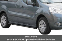 Schwellerrohre SCHWARZ ohne Tritt für Citroen Berlingo B9 2008-2017 Edelstahl Ø63mm TÜV