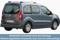 Schwellerrohre SCHWARZ ohne Tritt für Citroen Berlingo B9 2008-2017 Edelstahl Ø63mm TÜV