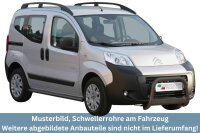 Schwellerrohre SCHWARZ ohne Tritt für Citroen Nemo Bj.2007-  Edelstahl Ø63mm TÜV