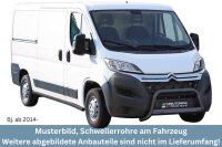 Schwellerrohre SCHWARZ ohne Tritt für Citroen Jumper mittel Bj.2006- Edelstahl Ø63mm TÜV