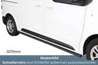 Schwellerrohre SCHWARZ ohne Tritt für Citroen Jumpy & Space Tourer mittel Bj.2016- Edelstahl Ø63mm TÜV