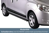 Schwellerrohre SCHWARZ ohne Tritt für Dacia Dokker...