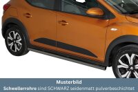 Schwellerrohre SCHWARZ ohne Tritt für Dacia Sandero Stepway 2021- Edelstahl Ø63mm TÜV