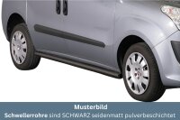 Schwellerrohre SCHWARZ ohne Tritt für Fiat Doblo...