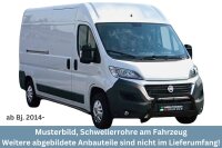 Schwellerrohre SCHWARZ ohne Tritt für Fiat Ducato kurz 2006- & 2014- Edelstahl Ø63mm TÜV