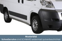 Schwellerrohre SCHWARZ ohne Tritt für Fiat Ducato mittel 2006- Edelstahl Ø63mm TÜV