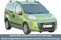 Schwellerrohre SCHWARZ ohne Tritt für Fiat Fiorino Bj. 2008- Edelstahl Ø63mm TÜV