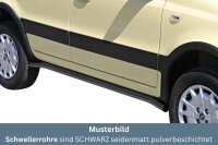 Schwellerrohre SCHWARZ ohne Tritt für Fiat Panda 4x4 169 Bj. 2005-2013 Edelstahl Ø50mm TÜV