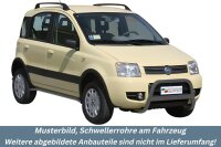 Schwellerrohre SCHWARZ ohne Tritt für Fiat Panda 4x4 169 Bj. 2005-2013 Edelstahl Ø50mm TÜV