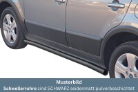 Schwellerrohre SCHWARZ ohne Tritt für Fiat Sedici...