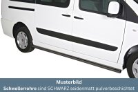 Schwellerrohre SCHWARZ ohne Tritt für Fiat Scudo kurz 2006- Edelstahl Ø63mm TÜV