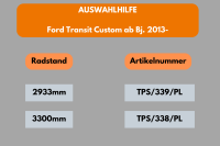 Schwellerrohre SCHWARZ ohne Tritt für Ford Transit Custom (L1) 2013- Edelstahl Ø63mm TÜV