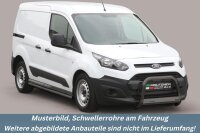 Schwellerrohre SCHWARZ ohne Tritt für Ford Transit Connect 2014-2017 Edelstahl Ø63mm TÜV