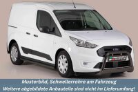 Schwellerrohre SCHWARZ ohne Tritt für Ford Transit Connect & Tourneo 2018- Edelstahl Ø63mm TÜV