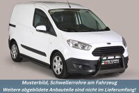 Schwellerrohre SCHWARZ ohne Tritt für Ford Transit Courier 2014- Edelstahl Ø63mm TÜV