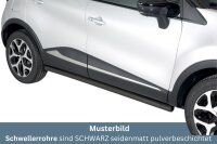 Schwellerrohre SCHWARZ ohne Tritt für Renault Captur 1 & 2 Edelstahl Ø63mm TÜV