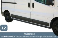 Schwellerrohre SCHWARZ ohne Tritt für Renault Trafic...