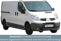 Schwellerrohre SCHWARZ ohne Tritt für Renault Trafic 2007-2013 (L2) Edelstahl Ø63mm TÜV