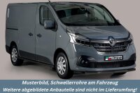 Schwellerrohre SCHWARZ ohne Tritt für Renault Trafic 3 2014- (L1) Edelstahl Ø63mm TÜV