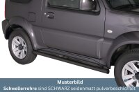 Schwellerrohre SCHWARZ ohne Tritt für Suzuki Jimny...