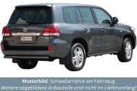 Schwellerrohre SCHWARZ ohne Tritt für TOYOTA Land Cruiser J20 200 V8 Edelstahl Ø76mm TÜV