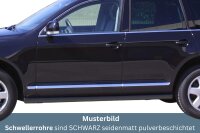 Schwellerrohre SCHWARZ ohne Tritt für VW Touareg 7L...