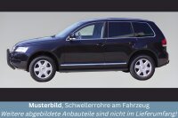 Schwellerrohre SCHWARZ ohne Tritt für VW Touareg 7L Bj.02-10 Edelstahl Ø76mm TÜV